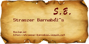 Straszer Barnabás névjegykártya